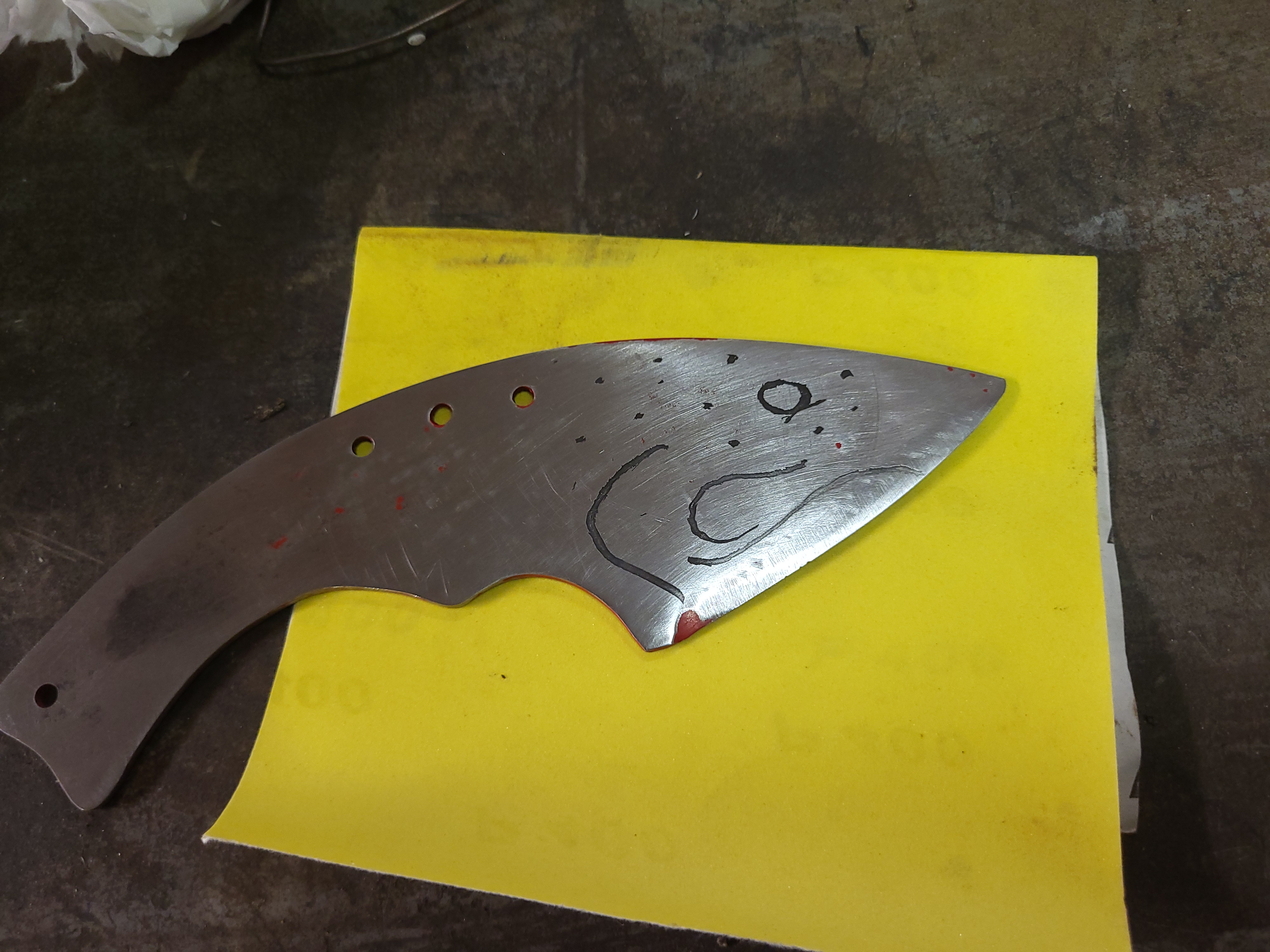 Electro Etching salmon knife